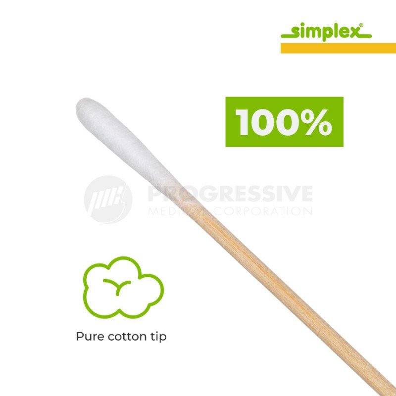 Simplex Cotton-Tipped Applicator Sticks (sold per box of 100s)